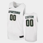 Men's Michigan State Spartans NCAA #00 Custom White Authentic Nike 2020-21 Stitched College Basketball Jersey TQ32E57ES